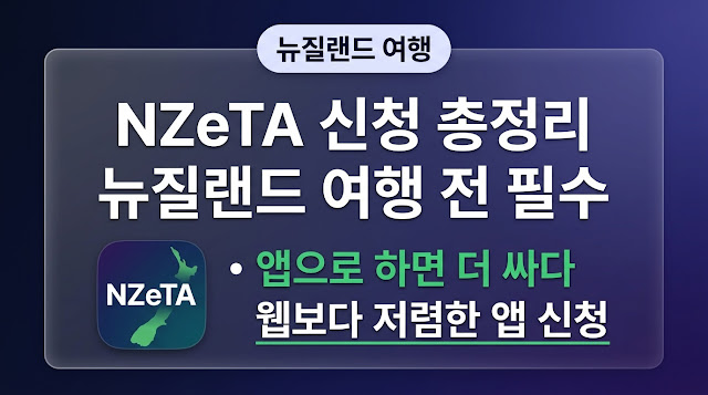 뉴질랜드 전자여행허가 NZeTA 신청 화면과 여권