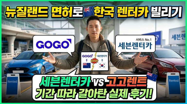 뉴질랜드 면허로 한국 렌터카 빌리기 — 세븐렌트카 vs 고고렌트, 기간 따라 갈아탄 실제 후기